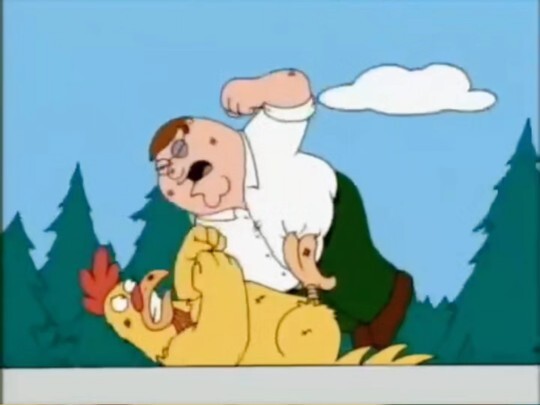 Family Guy Pete and the Yellow Chicken's First Battle