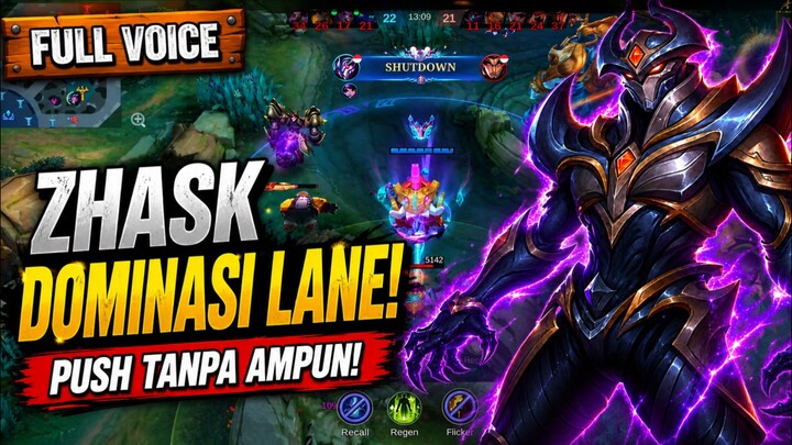 ZHASK MENGGILA! 🔥 DOMINASI LANE & PUSH TERUS SAMPAI MENANG!. MLBB