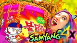WOW! Giant Samyang Spicy Noodles! 4X HOTTER!!! SO FUNNY!!! (CC Available)