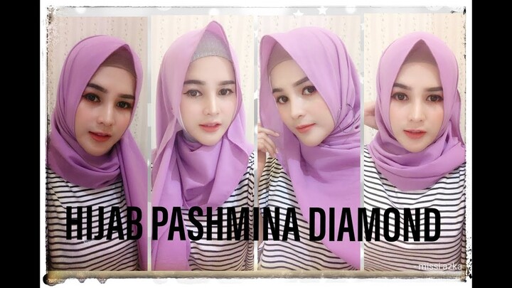 REVIEW & 6 TUTORIAL HIJAB PASHMINA DIAMOND