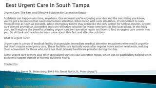 Best Urgent Care In South Tampa