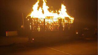 In the early morning, a train rushed towards the fire station