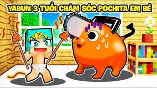 YABUN THỬ THÁCH 24 GIỜ CHĂM SÓC EM BÉ POCHITA TRONG MINECRAFT POCHITA  VÀ EM TRAI PHONG CẬN