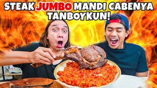 MUKBANG Ama TANBOYKUN STEAK TOMAHAWK 1,2 KG DI GORENG PAKE SAMBEL PETE 100 CABE