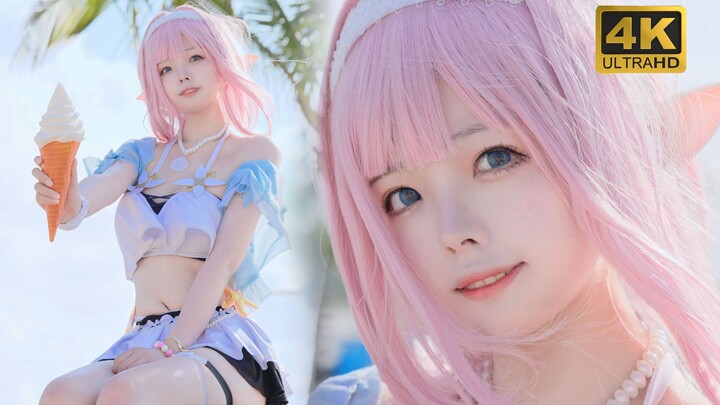 Love the door! Experience the summer coolness with swimsuit cosplay~ [He Xi]