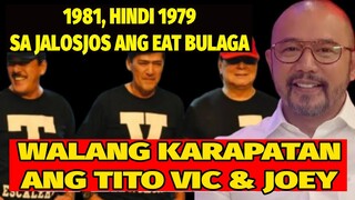 JALOSJOS LYING- EAT BLIND STARTED IN 1981 NOT 1979 REACTION VIDEO