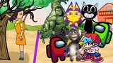 어몽어스 오징어 게임 Squid Game 4 | Cartoon Cat / Talking Tom / Zone Ankha / FNF / Hulk