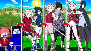 CICLO DE VIDA DO SASUKE E DA SAKURA no Minecraft!