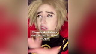 Somebody get the man his chicken nuggets😶 myheroacademia hawks keigotakami CurameChoreo
