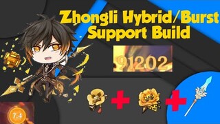 Zhongli Hybrid/Burst Support Build SPAMABLE BURST | 2 (Petra + Tenacity) set  Turn enemies into dust