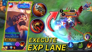 OFFLANE HAYABUSA NEW BROKEN BUILD WITH EXECUTE | OFFLANE TUTORIAL | MLBB