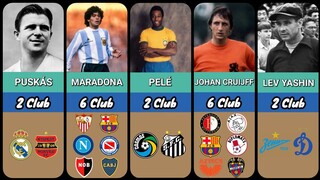 HERE WE GO⁉️😲Best Legend Footballers How Many Club The Played🔥||Cruijff ● Pelé ● Maradona ● Zidane..