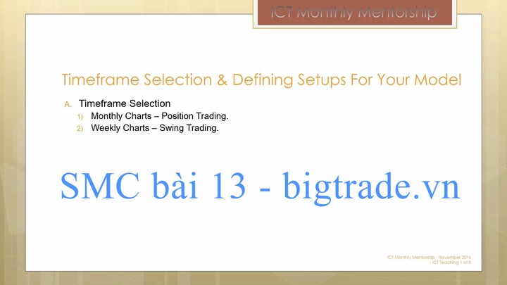 ICT SMC - bài 13 : Đa khung - Timeframe setup -bigtrade.vn