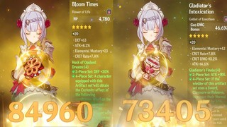 Noelle Husk of Opulent Dreams vs Gladiator 4 Set Damage Comparison - 3 Geo Gorou Test