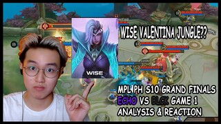 WISE VALENTINA JUNGLE IN GRAND FINALS??|BLACKLIST VS ECHO GRAND FINAL Game 1 Analysis & Reaction