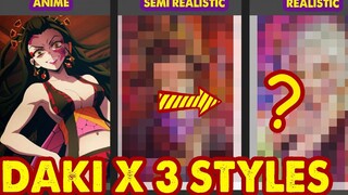 用半写实、写实的风格画出堕姬会是怎样？都是美女罢了！