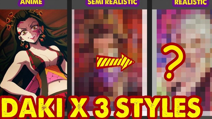 用半写实、写实的风格画出堕姬会是怎样？都是美女罢了！