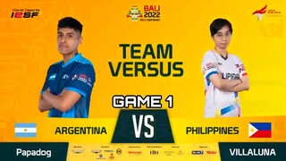 Philippines vs Argentina Game 1 IESF 14th World Esports Championships Bali 2022
