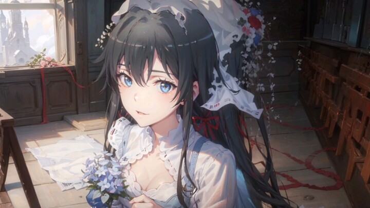 [Oregairu/Yukinoshita Yukino/AI Painting] Yukino in an evening dress, full of elegance and innocence