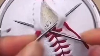 棒球表皮缝线线头的处理