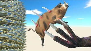 Punched by Giant Dinosaur Claw - Animal Revolt Battle Simulator