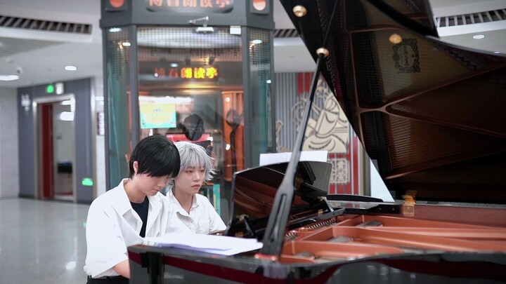 [Xun Si | Piano Four-Hand Playing] Nagisa Kaoru and Shinji play Kanon together in Huake Library