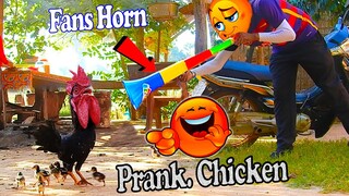 Try Not To laugh Funniest Video By Fans Horn Prank Chickens and Dogs Village | Fake Tiger Prank Dog
