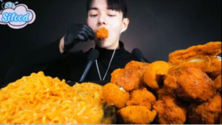 Mì, gà rán, phô mai viên phần 3 #mukbang