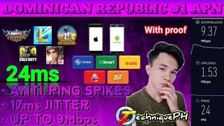 Walang hindi Low Ping gamit ang DOMINICAN REPUBLIC #1 APN•ALL NETWORK•Android & iOS•TechniquePH