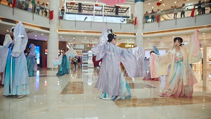 [Chen Gong Pavilion] National Day Hanfu Flash Mob/Parade/Han Dance Highlights at Ningbo Yinzhou Wand