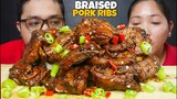 SWEET & SPICY BRAISED PORK RIBS | MUKBANG PHILIPPINES | COLLAB WITH @Food without pretensions