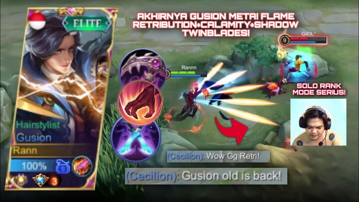 AKHIRNYA GUSION META LAGI PAKAI FLAME RETRIBUTION! TIPS COMBO KELUAR MASUK GUSION! TOP GLOBAL GUSION