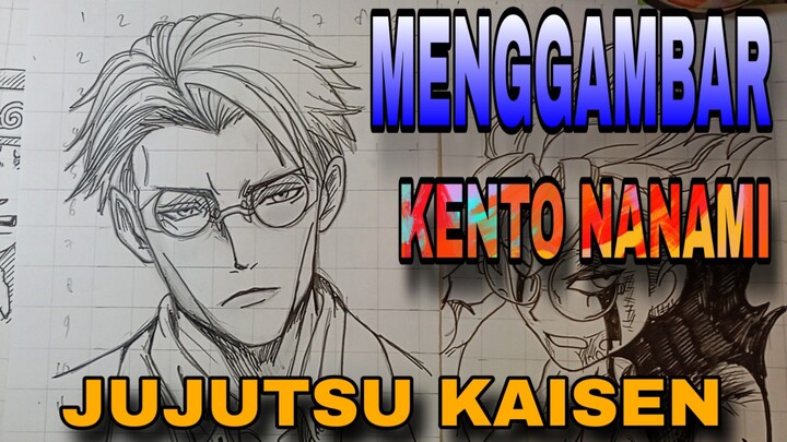 menggambar kento dari anime Jujutsu kaisen