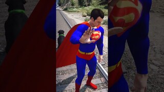 GTA V: SUPERMAN SAVING CHOP FROM THOMAS THE TRAIN #shorts