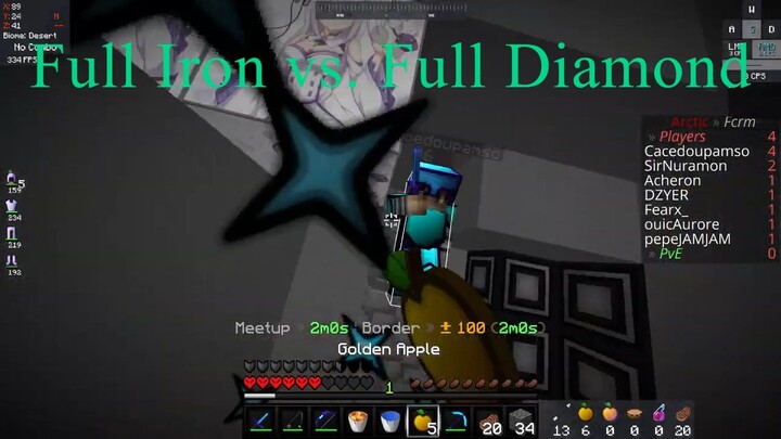 Insane Minecraft Fight (Full Iron versus Full Diamond)