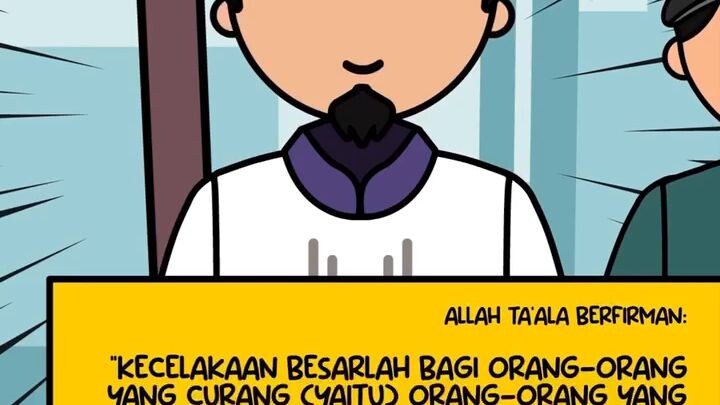 pedagang curang mengurangi timbangan