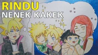 Cara Gambar Anime Boruto Rindu Nenek Kakek di Kampung