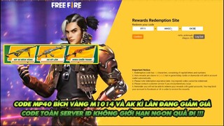 FREE FIRE | CODE MP40 BÍCH VÀNG VÀ M1014 CHẾ TÁC ĐANG ĐƯỢC GIẢM GIÁ - CODE TOÀN SERVER ID THÈM QUÁ