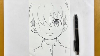 Easy to draw | how to draw cute anime boy step-by-step