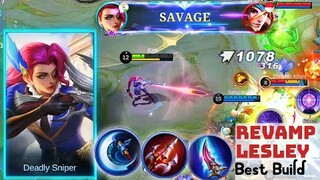 REVAMP LESLEY SAVAGE!🤯BEST BUILD!🔥Mobile Legends