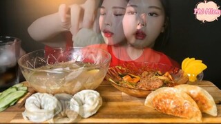 Kimchi củ cải, miến lạnh, sủi cảo kim chi, sủi cảo thịt 6 #amthuc