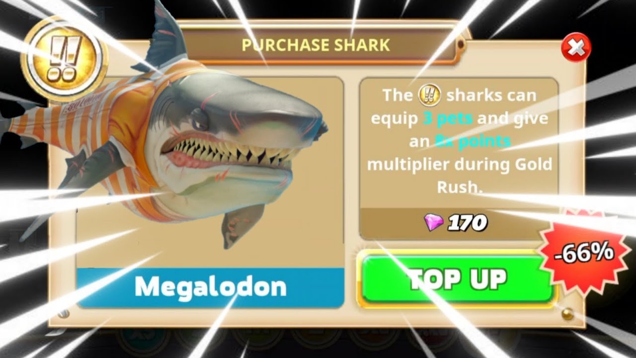 Get Megalodon With 66 Off Jawsome Discount Hungry Shark World Bstation