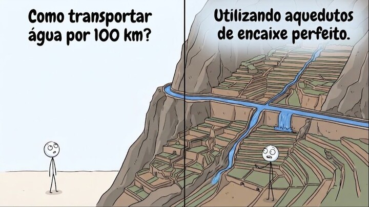 Como os Incas transportavam água por mais de 100 km em relevos extremos sem bombas