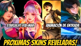 STARLIGHT FEBRERO Y MARZO CONFIRMADAS!| ENTRADAS SKINS ATTACK ON TITAN!| MOBILE LEGENDS ESPAÑOL 2024