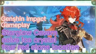 [Genshin Impact  Gameplay]  Starglow Cavern, solve ice crystal, four red stone location