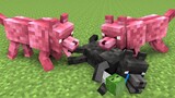 Monster School : BLACK DOG and PINK DOG - Sad Story - Minecraft Animation