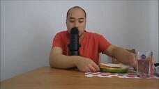 Eating Wrap Sandwich With Eggs & Beans Asmr