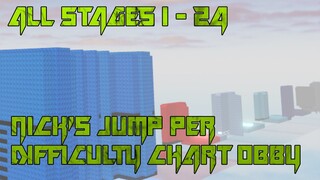 Nick's Jump Per Difficulty Chart Obby [All Stages 1-24] (ROBLOX Obby)