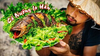 Ẩm Thực Lương Sơn Bạc - Cá Nướng La Hán - grilled snakehead fish -  Survival cooking / P16