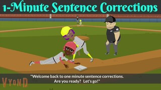 1 Minute Sentence Corrections | English Conversational Practice | Animated Video | Happy Fun English